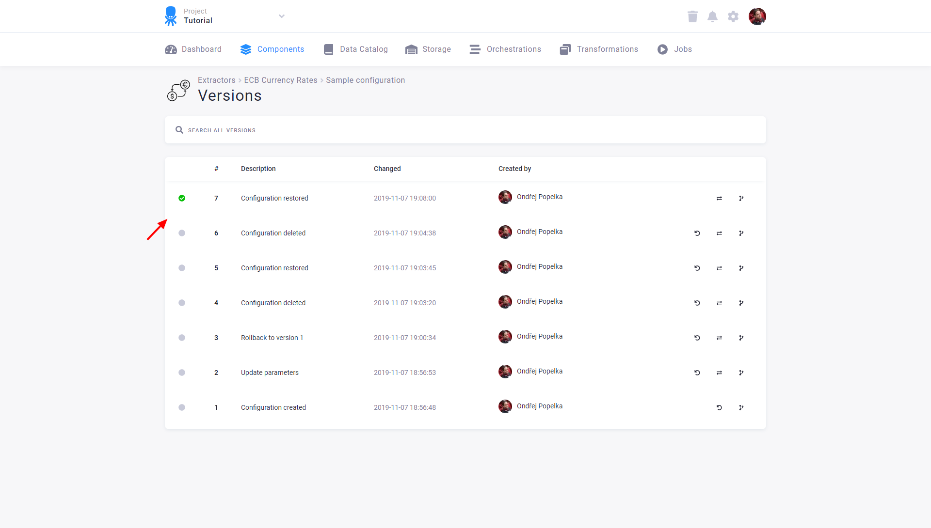 Screenshot - Configuration History